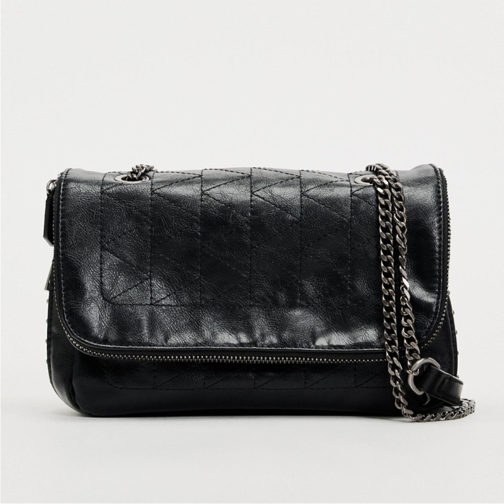 Zara Rocker Flap Bag in Black